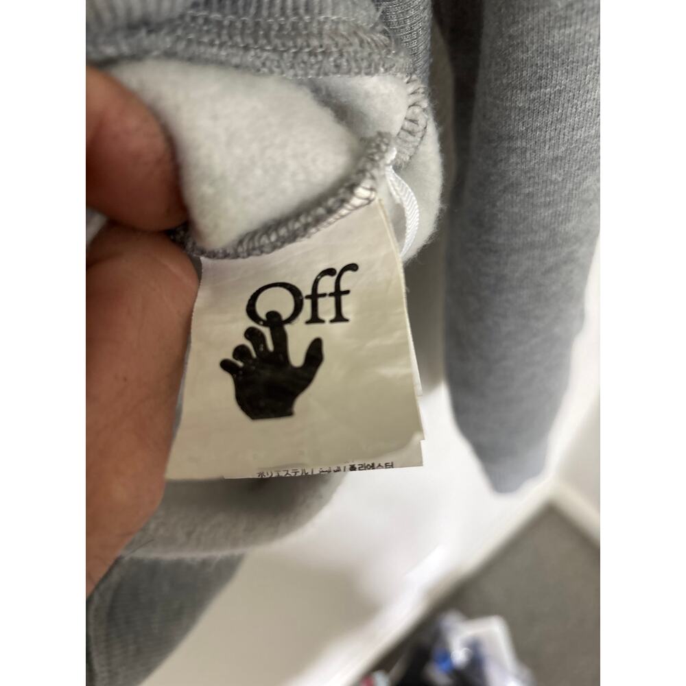 Off-White Blue Marker Slim crewneck Melange/Grey - Picture 5 of 8